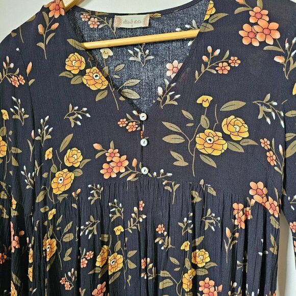 NEVER WORN ALTAR'D STATE FLORAL BELL SLEEVES BOHO BABYDOLL STYLE SHORT DRESS SM - Picture 5 of 16